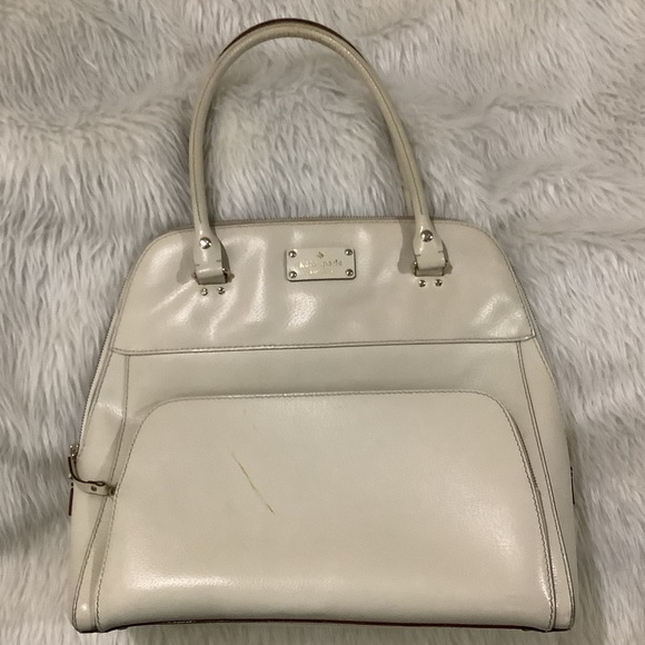 Kate Spade cream Large Dome Satchel shoulder purse - Picture 2 of 12